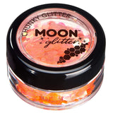 Moon Glitter Iridescent Chunky Glitter 100% Cosmetic Glitter for Face, Body, Nails, Hair and Lips - 0.10oz - Orange