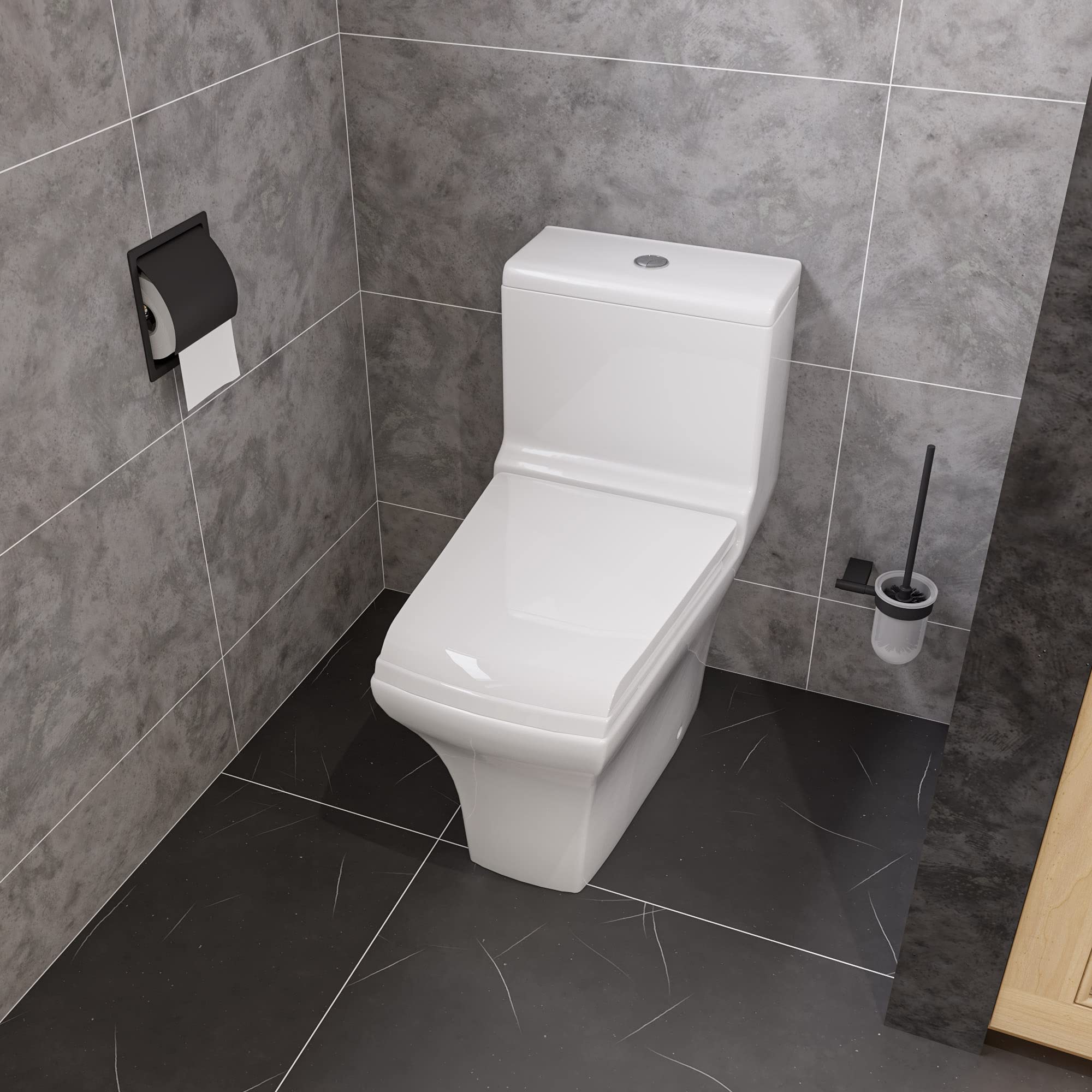 Alfi Brand Abtpc77-Bla Toilet Paper Holder, Black Matte