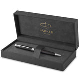 Parker Sonnet Ballpoint Pen Matte Black Lacquer with Palladium Trim Medium Point Black Ink Gift Box