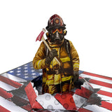 PQDGlobal 3D Firefighter Popup Card - Handmade Fire Truck Paper Art for Birthday, Anniversary, Christmas, Father? Day - Unique G