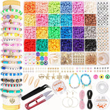 Diy Crafts 2000, Clay Beads Bracelet Making Kit, Girls Friendship Bracelet Polymer Heishi Beads With Jewelry Charms Crafts Gifts
