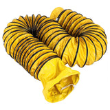 16IN Ducting Hose 16FT PVC Flexible Duct Hosing with Adjustable Rope S Hook & Steel Support for Utility Blower Exhaust Fan (16