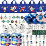 SNLN Outer Space Party Favors Birthday Supplies Non-Woven Gift Bag Stress Ball Spaceship Toy Astronaut Eraser Silicone Bracelet 