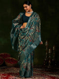 Libas Women'S Silk Blend Saree (16139_Green)