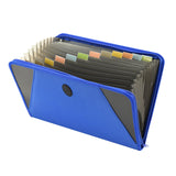 C-Line Expanding File with Zipper Closure, 13-Pocket, Tabbed Dividers, Blue (48105), letter