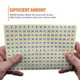 1-102 Round Number Stickers Labels 30 Sets 3060 Self Adhesive Labels Small Number Stickers Number Signs