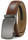Chaoren Leather Ratchet Dress Belt 1 3/8 With Automatic Slide Belt, Click Adjustable Trim To Fit In Gift Box