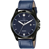 Carlington Analog Men'S Wrist Watch With Leather Strap - Ct 1040 Blue
