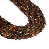 Yochus Irregular Tigers Eye Stone Beads for Bracelets 6-8mm, Brown Gemstone Bead for Jewelry Making Strand 15 Inch (45-50pcs)
