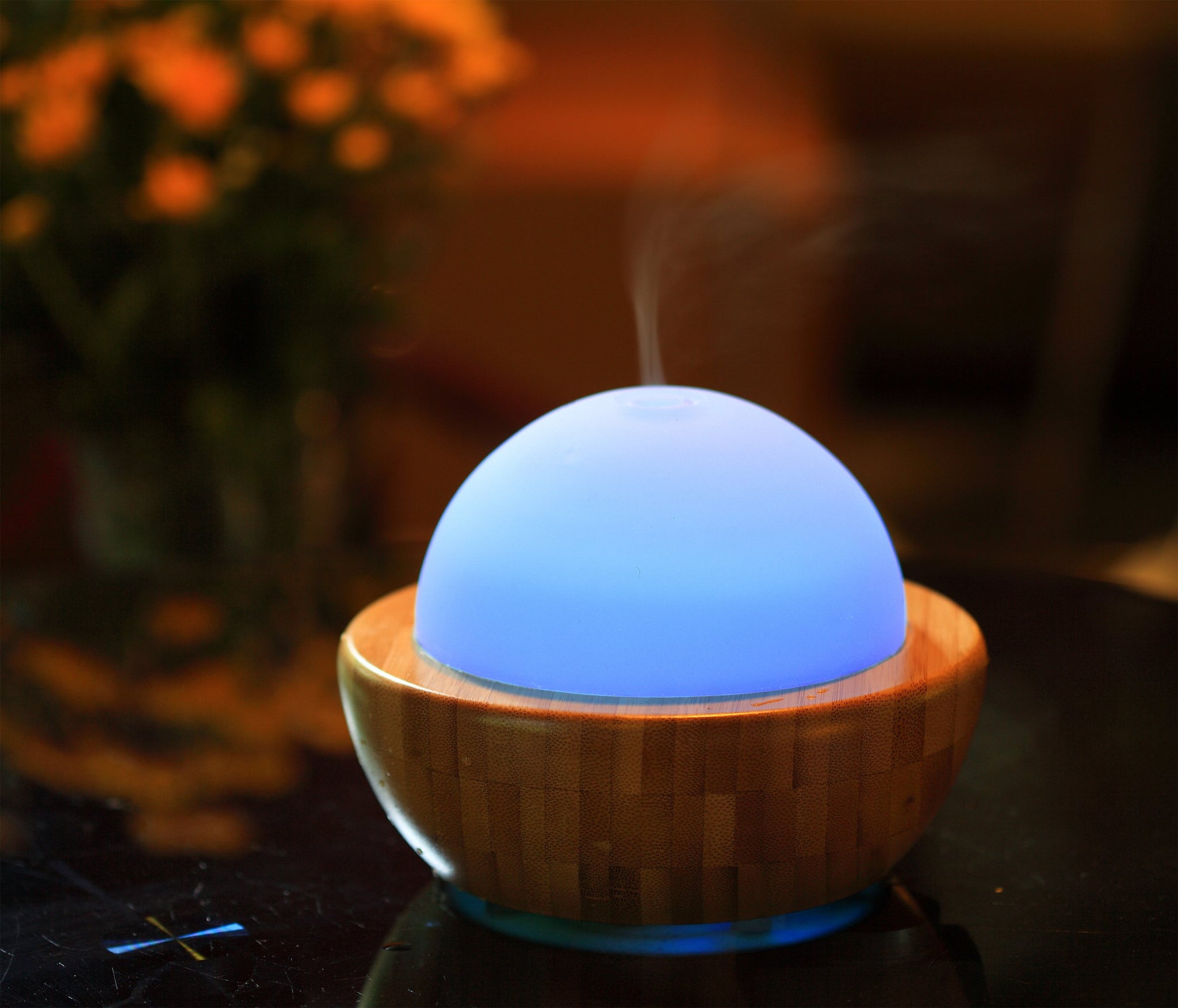Spt Ultrasonic Aroma Diffuser/Humidifier With Wood Base