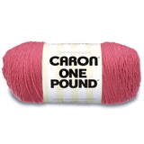 Caron One Pound Solids Yarn, 16oz, Gauge 4 Medium, 100% Acrylic Rose For Crochet, Knitting & Crafting ( 1 Piece )