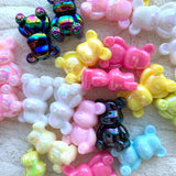 Sqqzuie 20PCS Cute Acrylic Bears Beads for Jewelry Making, Large Brads for Crafts 22X32mm Straight Hole Colorful Beaded DIY Brac