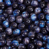 NITOPUPU 100pcs 8mm Blue-Black Resin Tiger Eye Gemstone Beads Use for Jewelry Making Crafting and DIY Jewelry Craftwork