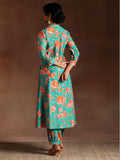 Libas Women'S Blue Printed Silk Blend Co-Ords Regular 35729 Blue S