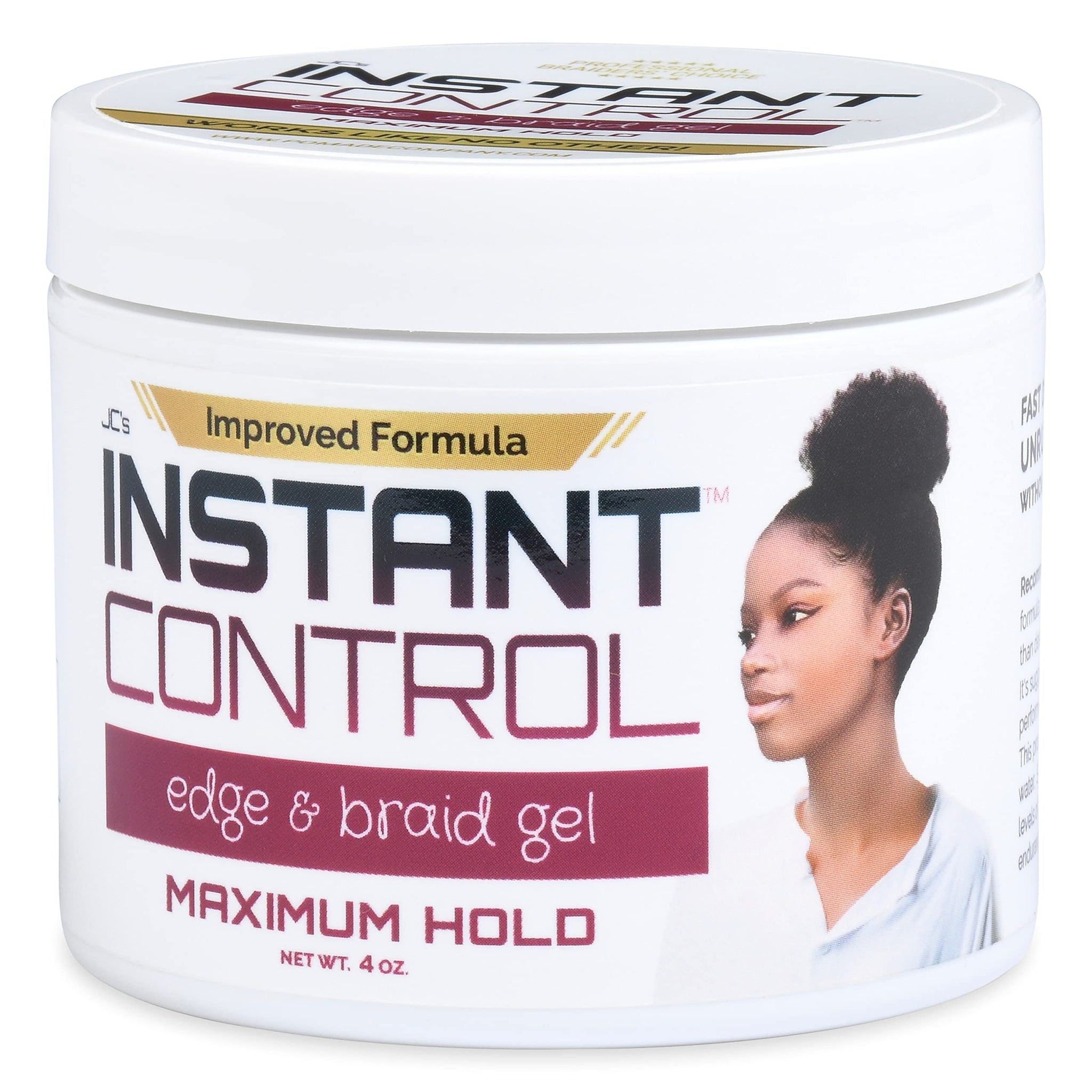 JC's Instant Control Edge & Braid Gel Max. Hold 4 oz.