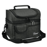 Tirrinia Insulated Lunch Bag, Leakproof Thermal Bento Cooler Tote for Women and Men, Dual Compartment with Shoulder Strap, 10.3