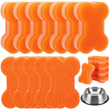 Ferrochef 12 Pcs Bone Dish Sponge Dog Bowl Cleaning Sponge Scrubber Sponges
