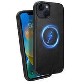 ZZDZZ Magnetic Case Compatible with iPhone 14 Plus Case [Compatible with Magsafe] Premium Leather Design TPU Hybrid Shockproof P
