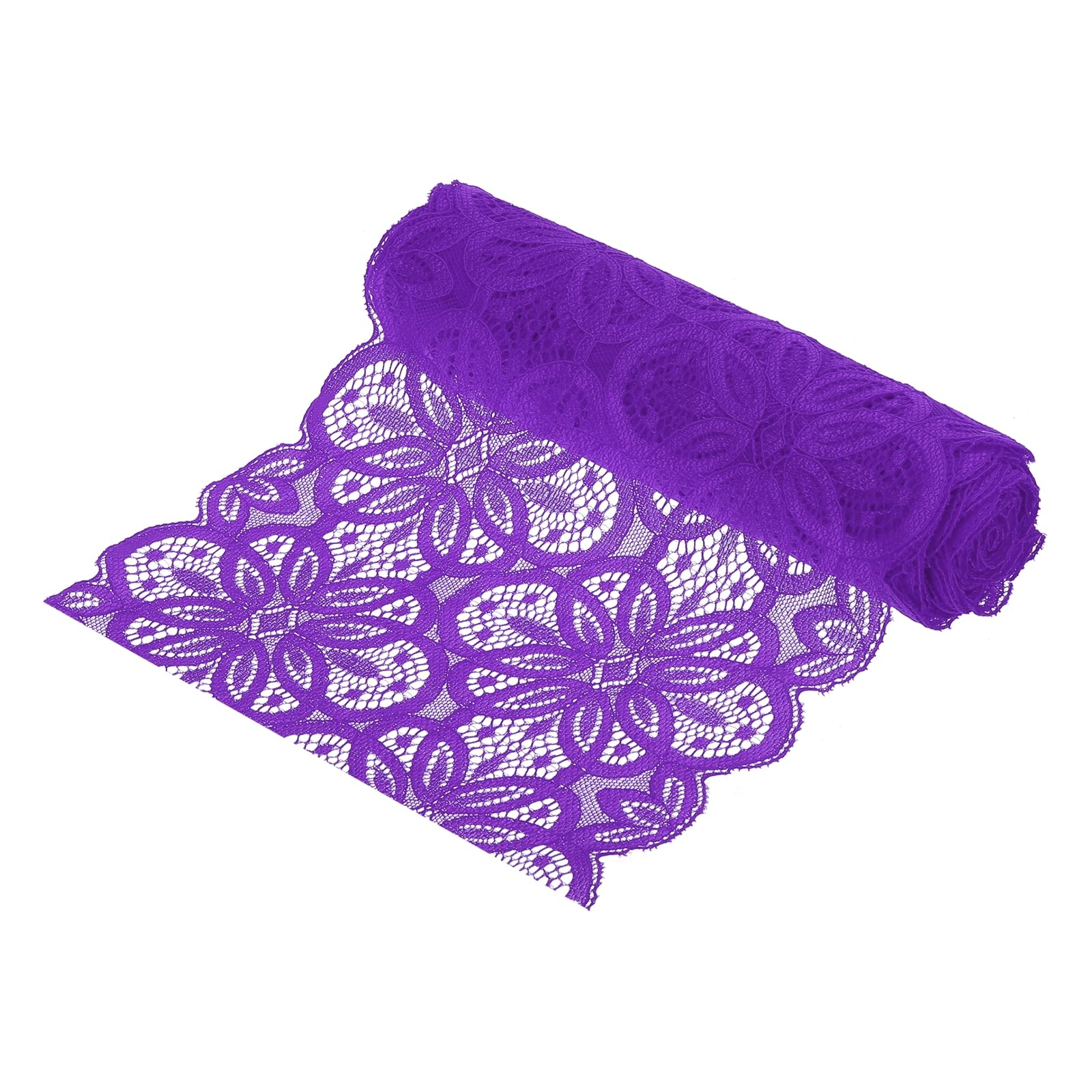 MECCANIXITY Lace Ribbon 10 Yards 7 Inch Lace Flower Trim for Craft Gift Wrappers Headbands Wedding Dark Purple