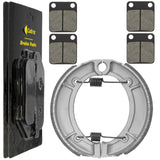 Caltric Front Brake Pads and Rear Brake Shoes Compatible with Yamaha Big Bear 400 YFM400 2WD 4WD 2000-2004