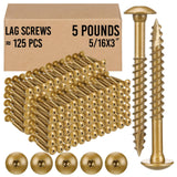 Yaocom 125 Pcs 5/16 x 3 Deck Screws Star Drive Construction Lag Screws 5lb Gold Ceramic Coated Bronze Rust Resistant for Outdoor