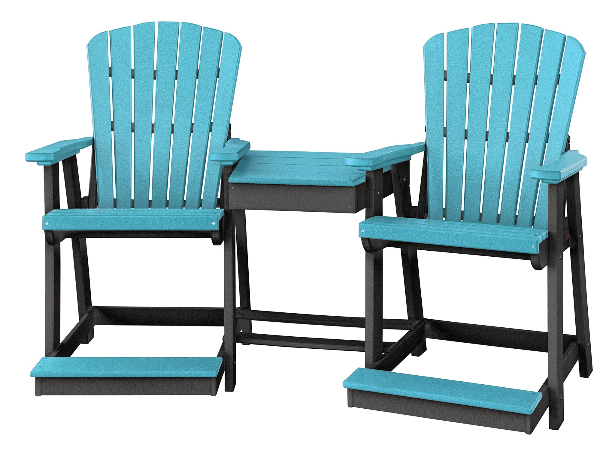 American Furniture Classics Counter Height Settee Table Combo, Aruba Blue And Black