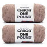Caron One Pound Truffle Yarn - 2 Pack of 16oz/453.6g - Acrylic - #4 Worsted (Medium) - 812 Yards - Knitting & Crochet