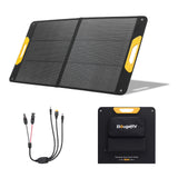 BougeRV 100W Portable Solar Panel, Fiberglass Solar Charger, Up to 25% Conversion Hight Efficiency, N-Type Foldable Solar Panel,