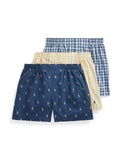 POLO RALPH LAUREN Mens Classic Fit Woven Cotton Boxers, Rustic Navy/Campus Yellow, Summer Stripe/Cruise Navy, Sag Harbor Plaid/