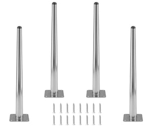 Seimneire 4Pcs 14 Inch Furniture Legs, Straight Conical Metal Legs Chrome Mid-Century Style Furniture Feet For Sofa Cabinet Table Chair Cupboard Couch Ottoman Home Diy Projects,Furniture Legs