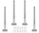 Seimneire 4Pcs 14 Inch Furniture Legs, Straight Conical Metal Legs Chrome Mid-Century Style Furniture Feet For Sofa Cabinet Table Chair Cupboard Couch Ottoman Home Diy Projects,Furniture Legs