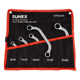 SUNEX TOOLS 9935M Metric Half Moon Wrench Set, 5Piece