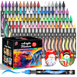 TBC The Best Crafts Acrylic Paint Markers, 72 Colors Water-Based Paint Pens for Art and Craft Projects, Multi-Surface Use on Fab