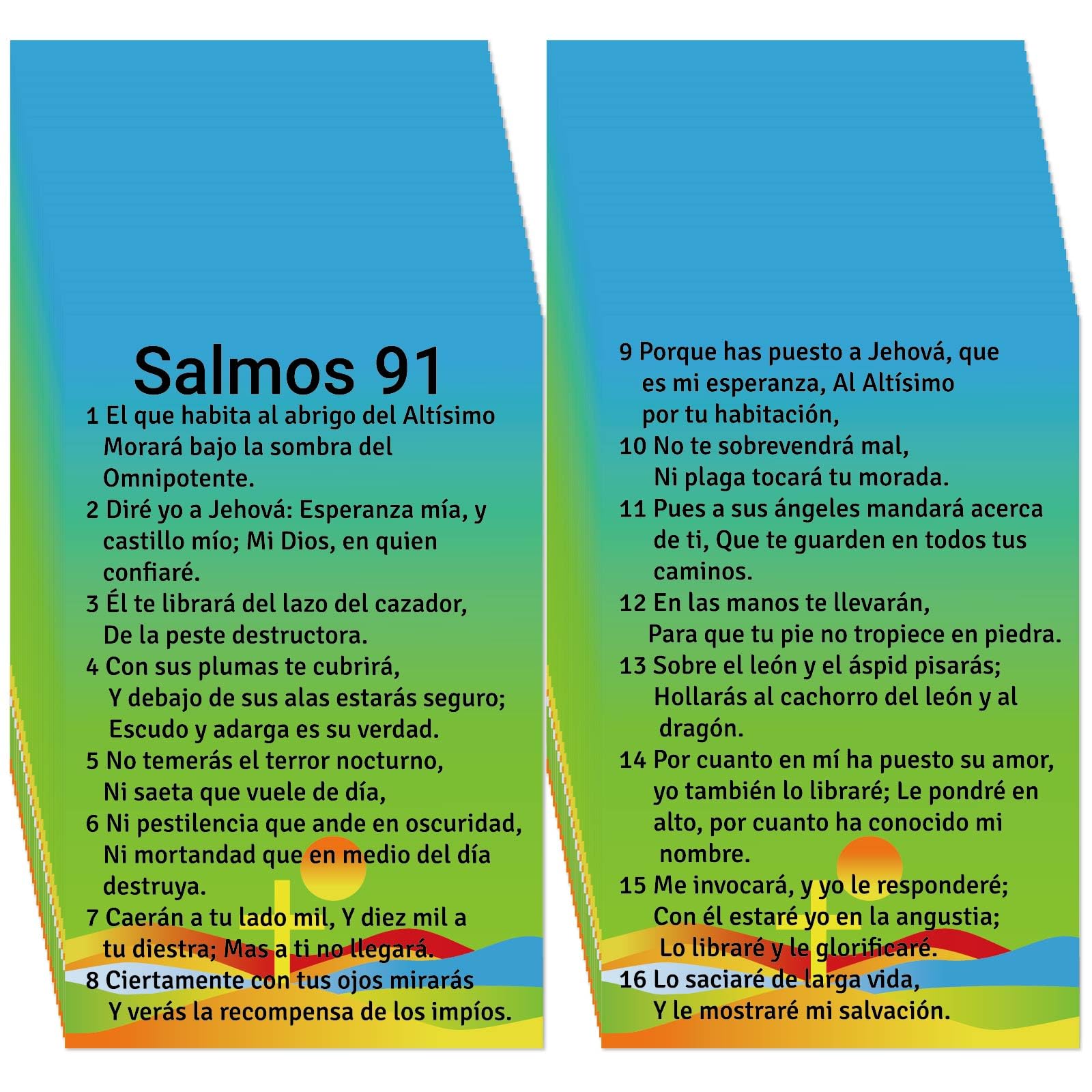 Fankya 240pcs Gospel Tracts Psalm 91 Cards Pocket Holy Catholic Prayer Cards Bible Tracts Inspirational Salmo 91 Christian Tract