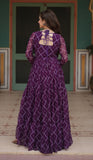 Wedani Faux Georgette Bandhani Print Work Anarkali Kurta Set For Women (In Alpha L Regular Purple),PURPLE,L,Georgette,Anarkali,