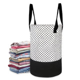 GLUN Laundry Bag, Watwerproof Round Shape Pack of 1 Polka Dot Printed Lightweight & Durable Laundry Bag for Toys, Clothes, Stati