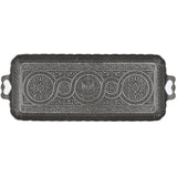 Alisveristime Turkish Ottoman Coffee Tea Beverage Serving Rectangle Tray (Small Tray) (13 INC*5.5 INC) (Black)