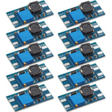 Frienda 10 Pieces DC-DC Boost Converter Module, 2a Adjustable Voltage, Regulator Board Input 2-24v, Output 5-28v (No USB)(Withou