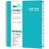 Monthly Planner 2026-2028, 36 Months Calendar Planner 2026-2028 from Jan 2026 - Dec 2028, 8.5 x 11 with Ruled Spread, Flexib