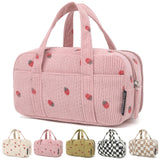 QYQMEYQ Large Pencil Case Pouch,Extra Big Pencil Bags with Zipper,Cute Corduroy Pencil Pouch with 5 Compartments,Pen Bag Wide Op