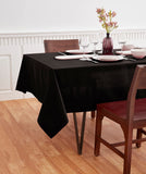 Solino Home Linen Black Tablecloth 60 x 84 Inch - Dru Cotton Linen Table Cloth for Rectangle Tables - Machine Washable Tableclot