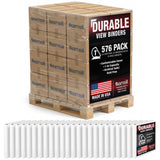Samsill Durable 1 inch 3 Ring Binder, D Ring Binder, 100% Recycled Chipboard, White, Pallet of 576 Binders in 24 Cartons