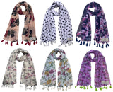 Fusfus WomenS Printed Chiffon Scarves And Stoles, Free Size(Multicolour, Fs2298) Pack Of 6 (Multicolor4)