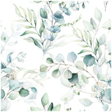 HAOKHOME Peel and Stick Wallpaper Boho Green/White Eucalyptus Leaf Floral Wall Mural Home Nursery Decor Renter Friendly Wallpape