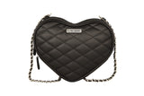 Flying Berry Women Heart Shape Sling Bag Sling Leatherite Bag (Black)