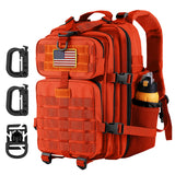 Hannibal Tactical 30L MOLLE Assault Pack, Tactical Backpack Military Army Camping Rucksack with Bottle Holder, 3-Day Pack, Orang