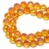 DIQIO 6mm Sparkle 96 Faceted Disco Crystal Beads (94-100pcs, Gold Magenta)