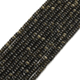 Yochus 4x2mm Obsidian Abacus Disk Bead Natural Gemstone Stone Beads for Jewelry Making