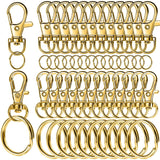 LEOBRO 60 PCS Swivel Snap Hooks and Key Rings, Keychain Clips and Key Chain Rings, Lobster Claw Clasps for Key Chains, Jewelry, 