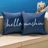 MIULEE Outdoor Waterproof Throw Pillow Covers Set of 2 Hello Sunshine Decorative Outdoor Square Pillowcases for Chair Patio Gard